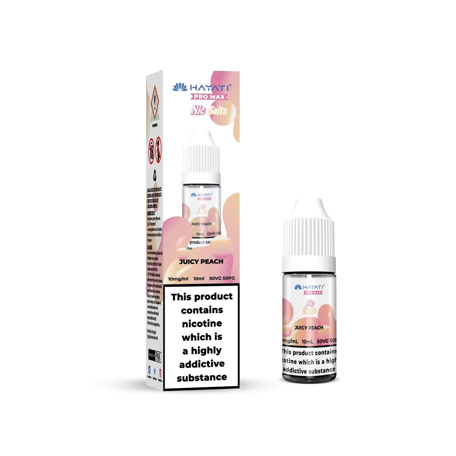 Juicy Peach Pro Max Nic Salt E-Liquid by Hayati 10ml
